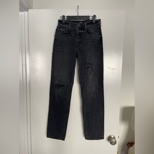 GRLFRND Straight Leg Ripped Jeans